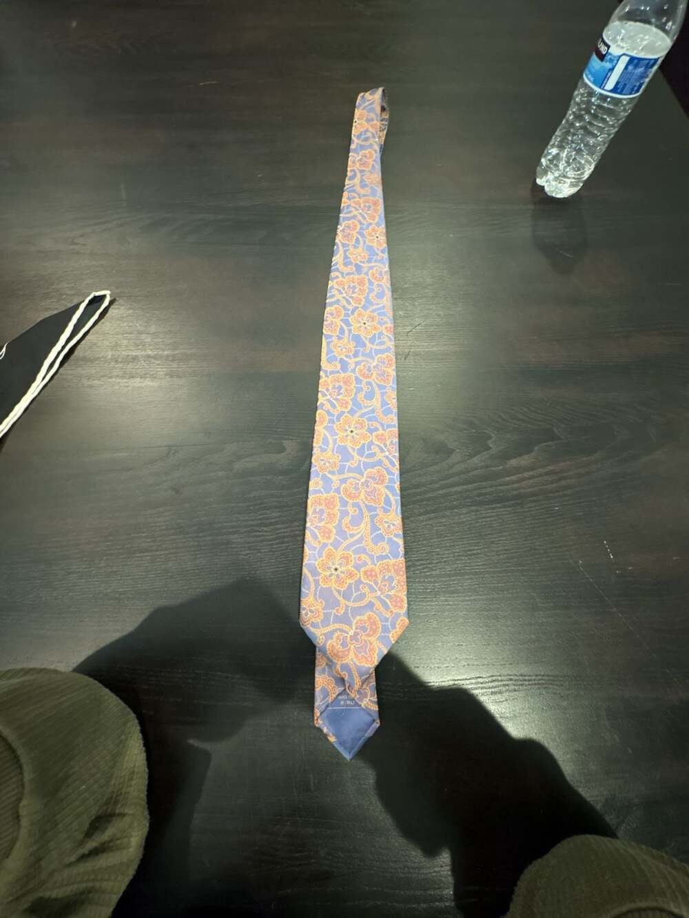 Italo Ferretti Silvimarina Blue and Orange Floral 100% Silk Handmade Tie